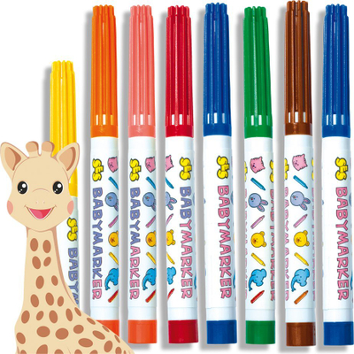 Маркерi за бебиња SES Creative Sophie La Girafe My First, многуобоен сет