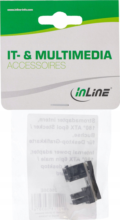 Përshtatës energjie InLine Power Adapter Internal, ATX 6 pin, 180°, i zi