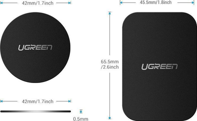Set pllaka magnetike UGREEN LP123, 4 copë, ngjitëse për mbajtëse makine, të zeza