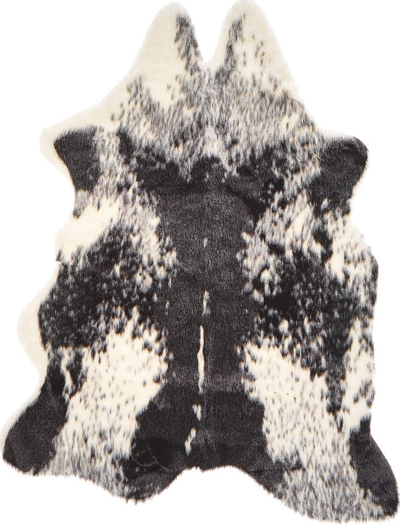 Tapet faux cowhide NAMBUNG, 60 x 90 cm, sintetik, i zi krem