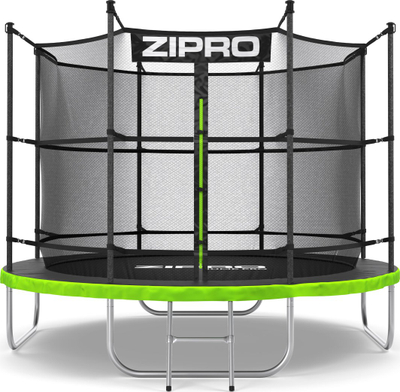 Trampolinë kopshti Zipro Jump Pro, rrjetë e brendshme, 8FT 252 cm, jeshile e zezë