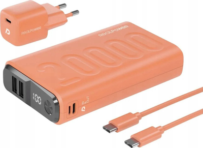 Karikues portativ RealPower PB-20000, 20000mAh, USB A dhe USB C, i zi