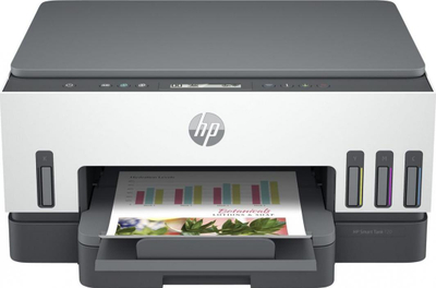 Printeri HP Smart Tank 720, shumëfunksional, me ngjyra, A4, Wi-Fi, Bluetooth, bardhë-gri