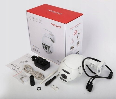 Kamerë sigurie Foscam SD4, Super HD, Wi-Fi Dual Band, 4x zoom optik, e bardhë