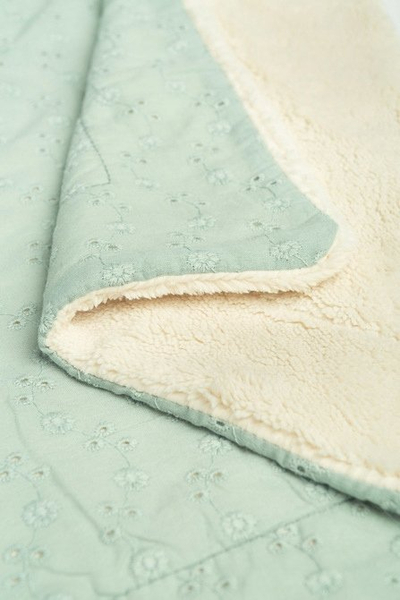Batanije për bebe Velvet & Lace, 80x100cm, pambuk dhe plush, mente