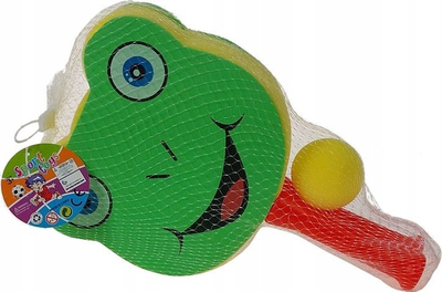 Set raketash me shkume Nicola Toys Adar, 2 raketa, me top, jeshile