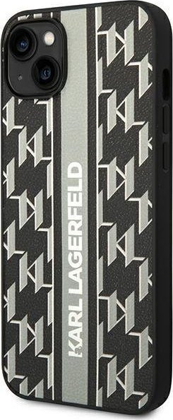 Kapak telefoni Karl Lagerfeld Monogram Stripe për iPhone 14 Plus 6.7", hardcase, gri