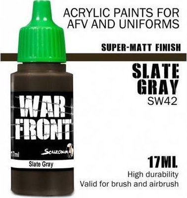 Bojë akrilike Scale75 WarFront Slate Gray, 17ml, super mat, gri e errët