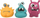 Lodër për qen Junai Little Monsters, latex i butë, 10–12 cm, shumëngjyrëshe