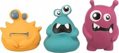 Lodër për qen Junai Little Monsters, latex i butë, 10–12 cm, shumëngjyrëshe