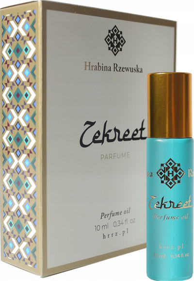 Vaj parfumi Hrabina Rzewuska Tekreet, 10 ml, i fortë i koncentruar, shishe turkeze