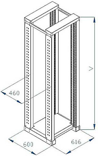 Stendë rrjeti Triton RSX 19", 42U, mban deri 400 kg, gri e hapur