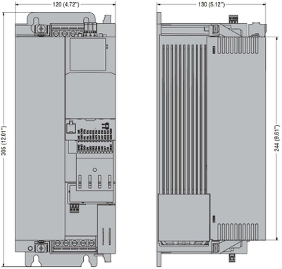 Inverter trefazor Lovato Electric VLB30075A480, 7.5kW, filtër EMC, gri