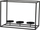 Mbajtëse qirinjsh tealight Pa markë, metal, 3 vende, 36x18x26cm, e zezë