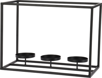 Mbajtëse qirinjsh tealight Pa markë, metal, 3 vende, 36x18x26cm, e zezë