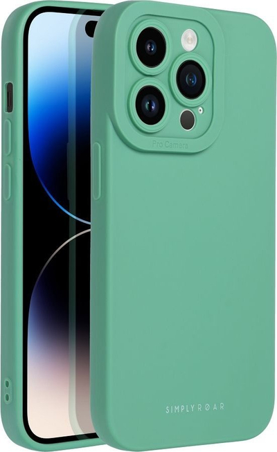 Mbrojtëse telefoni Roar Luna për iPhone 14 Pro, TPU, shkon me karikim wireless, jeshile pastel