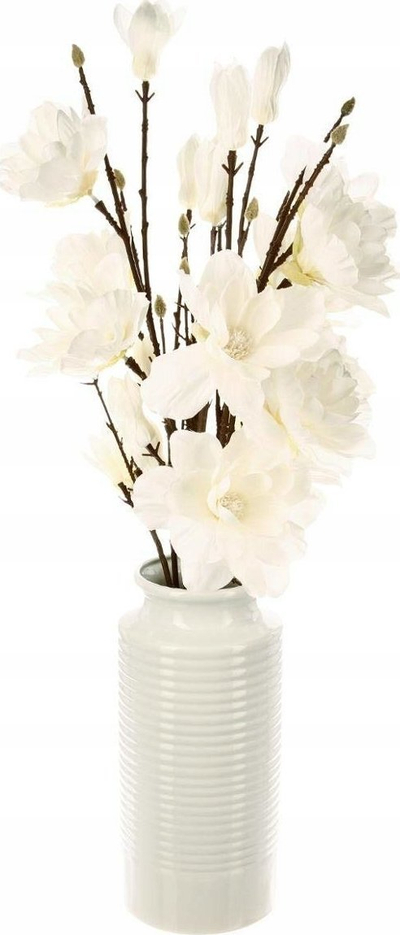 Aranzhim me lule Magnolia Composition In Vase, 75cm, vazo qeramike, e bardhë