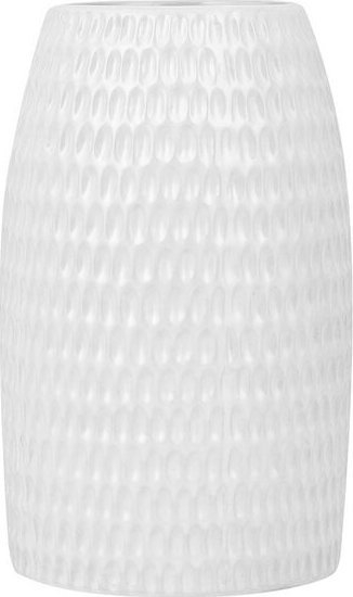 Vazo dekorative Beliani LINZI, stoneware, 25 cm, e bardhë