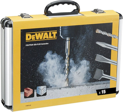 Set për shpim dhe gdhendje në beton Dewalt DT9679-QZ, SDS-Plus, 15 copë, për beton