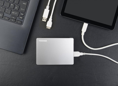 Disk i jashtëm HDD Toshiba Canvio Flex (HDTX140ESCCA), 4TB, i argjendtë