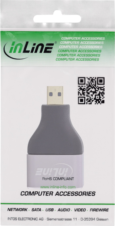 Adapter HDMI InLine Micro HDMI D në HDMI A, 8K UHD, gri