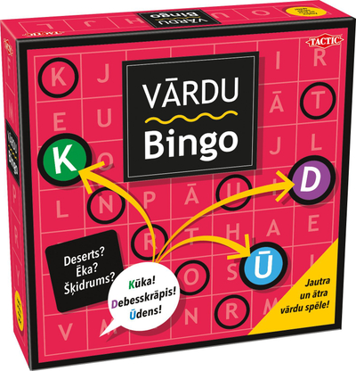 Lojë tavoline Tactic Word Bingo, gjuhë letoneze, gjuhë finlandeze, shumëngjyrëshe