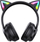 Гејминг слушалки ONIKUMA B90, Bluetooth, ЛЕД со мачкини уши, црни