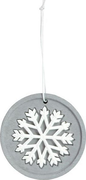 Ornament Krishtlindjesh Snowflake Concrete MFP 8886123, 5.5cm, prej betoni, gri me thellë bore të bardhë