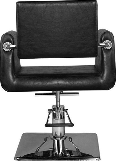 Karrige parukerie Hair System SM313, lëkurë eko, bazë kromi, e zezë