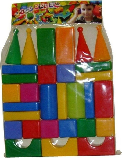 Lodër konstruktore TEDDIES Construction Set Blocks Large, 30 copa, shumëngjyrëshe