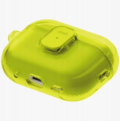 Mbulesë UNIQ GLASE për AirPods Pro 3, ultra transparente, mbyllje me sustë Spring Lock, jeshile e çelët