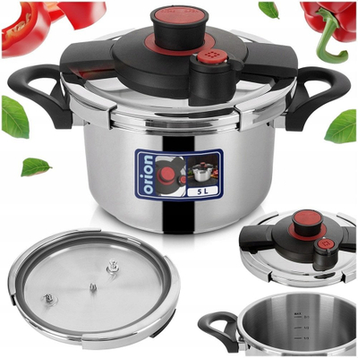 Tenxhere me presion Oceov Storm, 5L, mbyllje automatike, çelik inox