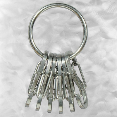 Varëse çelësash Nite Ize KeyRing Plus, çelik inox, 6 karabinerë, argjend
