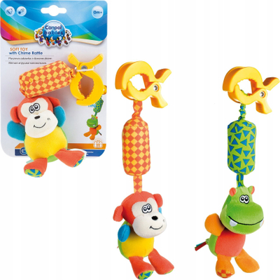Lodër varëse Canpol babies Soft Rattle, pelush i butë me zile, shumëngjyrëshe për bebe