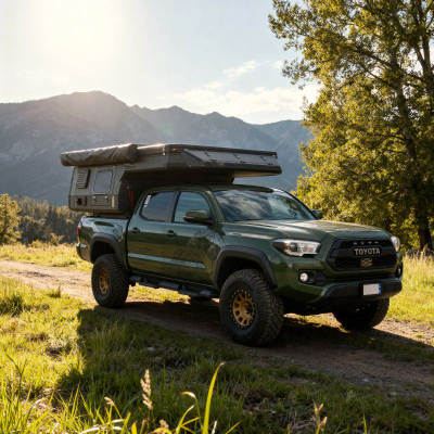 Kabinë kampingu për pick up Offlander Atakama S, me kuzhinë brenda, panel diellor, e zezë