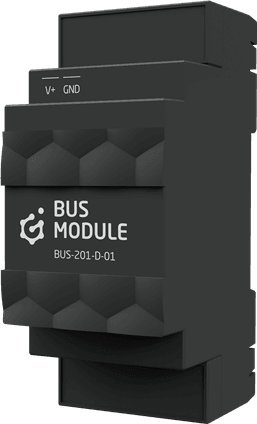 Modul BUS Grenton BUS-201-D-01, TF-Bus, për montim në shina DIN, i zi