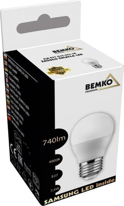 Llambë LED Bemko D84 SLB E27 G45, 7.5W 740lm, 4000K, e bardhë