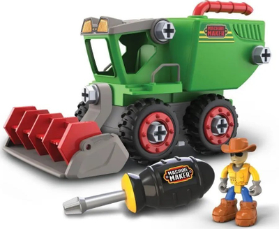 Lodër ndërtimi Nikko Machine Maker Tractor, set me 10 pjesë, me kaçavidë dhe figurë, shumëngjyrëshe