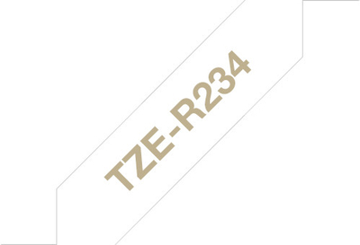 Shirit për printer Brother TZE-R234, e bardhë / ari