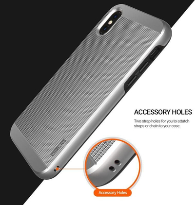 Maskë mbrojtëse Obliq Slim Meta për iPhone X, satin silver