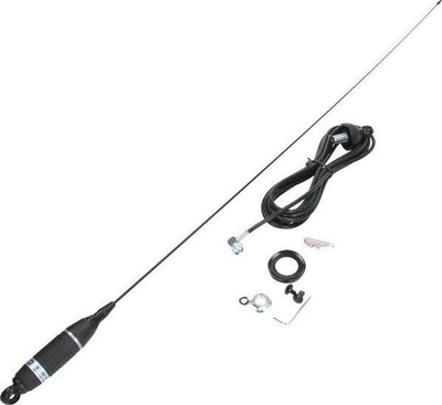 Antena CB mobile Sirio Omega 27, me spiralë ngarkese, kabllo lidhëse, e zezë
