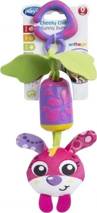 Lodër varëse Playgro Cheeky Chime Sunny Bunny, me zile, për karrocë, shumëngjyrëshe
