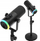 Mikrofon dinamik Mozos GM-ONE-BK, USB C dhe XLR, RGB LED, i zi