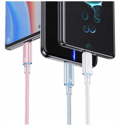 Кабел USB Usams Cloud Series US-SJ658, USB-A во USB-C, 1.2m, 66W, розова