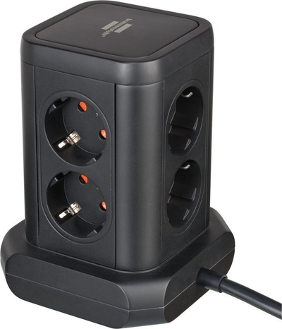 Prizë kulle Brennenstuhl Socket Tower 1153560000, 8 dalje, kabllo 2m, e zezë