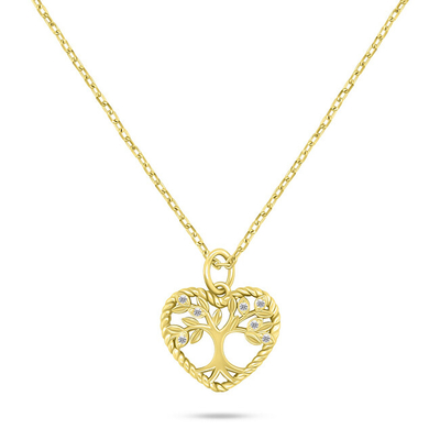 Qafore për femra Brilio Silver Tree of Life NCL152Y, 45 cm, e artë
