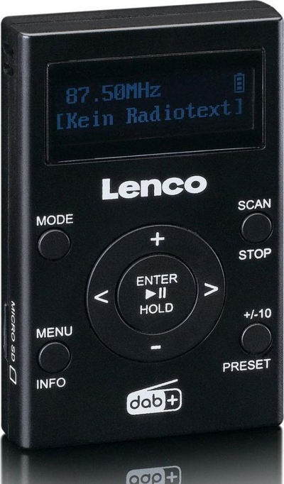 Radio portabël Lenco PDR-011, DAB+, FM, e zezë