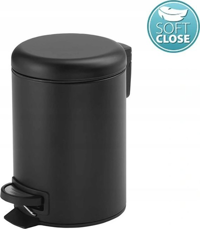 Kosh me pedale Sapho PEDAL BIN POTTY, 5L, çelik inox, i zi mat