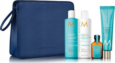 Set dhurate Moroccanoil Hydrating, shampo balsam vaj flokësh krem duarsh, hidratues, me ngjyra