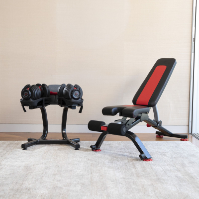 Држач за тегови Bowflex SelectTech Media Rack, метална конструкција, со држач за таблет, црна